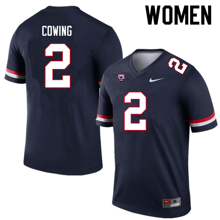 Women #2 Jacob Cowing Arizona Wildcats College Football Jerseys Sale-Navy - Click Image to Close